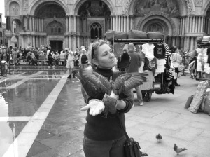 Making friends in the Piazza San Marco