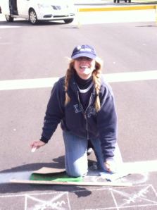 Me working on a community art project - painting crosswalks in Shelbyville, Indiana.