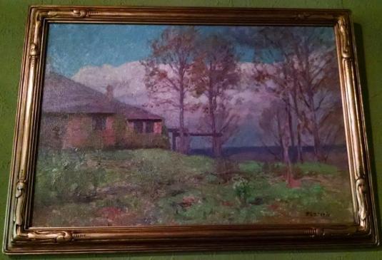 One of T.C. Steele's paintings of his home near Nashville, Indiana - The House of the Singing Winds